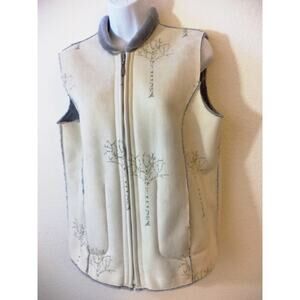 MONTANACO SAGE & GRAY REVERSIBLE EASY CARE FRONT ZIP WOMENS VEST SIZE M